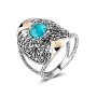 Кольцо из серебра с бирюзой в позолоте