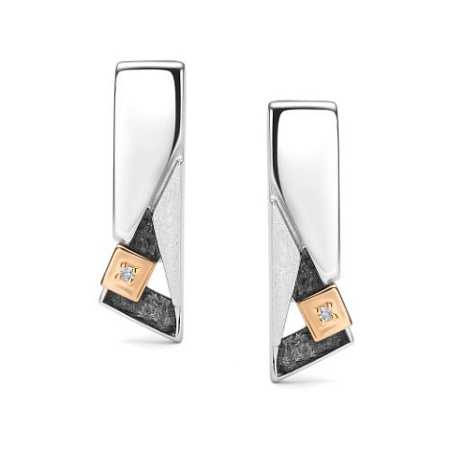 Серьги из серебра с бриллиантом