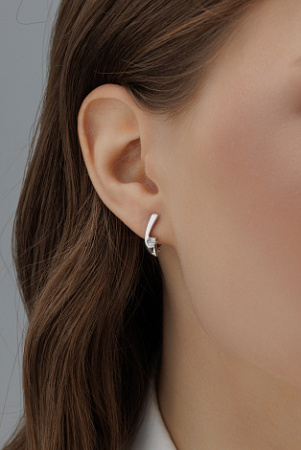 Серебряные серьги с бриллиантами