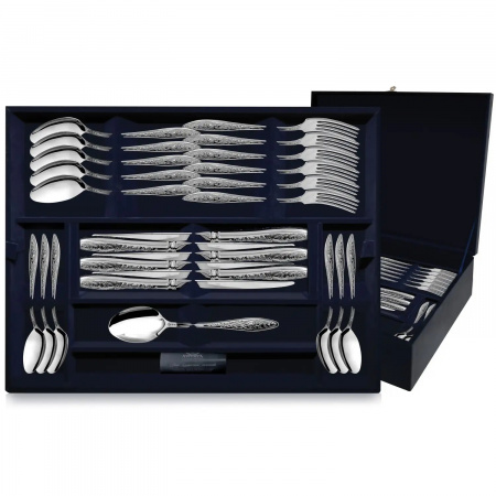 Серебряный набор десертный «Морозко» 48 предметов