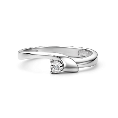 Кольцо из серебра с бриллиантом