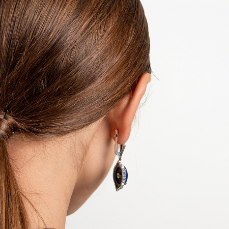 Серебряные серьги «Галактика» с лазуритом