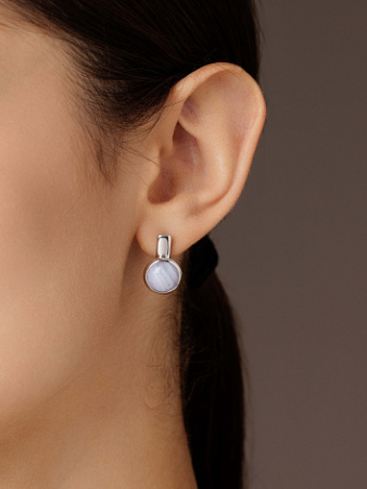 Серьги из серебра с агатом