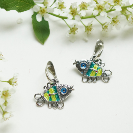 Серьги из серебра «Рыбы»