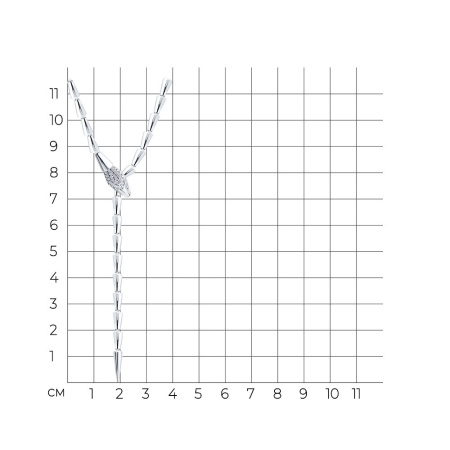 Колье из серебра с фианитами «Змея»