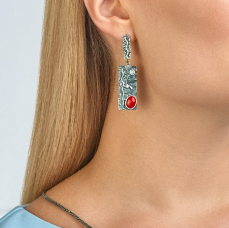 Серебряные серьги «Коралловый Риф»