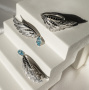 Серьги из серебра с фианитами «Крылья»