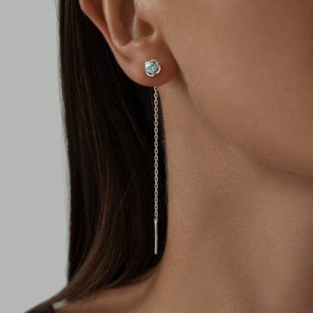 Серьги из серебра с топазом