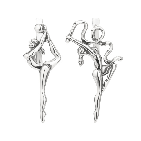 Серьги из серебра «Гимнастика»
