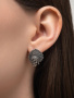 Серьги из серебра 925 Череп Кокошник Баба Яга