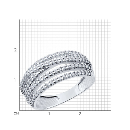 Кольцо из серебра с фианитами