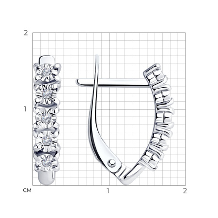 Серьги из серебра с бриллиантами