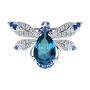 Брошь из серебра с фианитами «Муха»