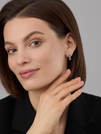 Серьги из серебра с позолотой и бриллиантами