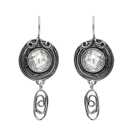 Серьги из серебра с фианитом