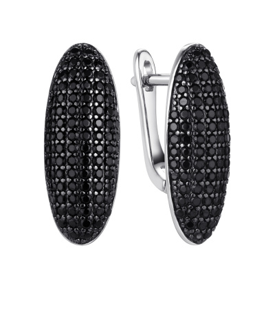 Серебряные серьги «Caviar» с нанокристаллом