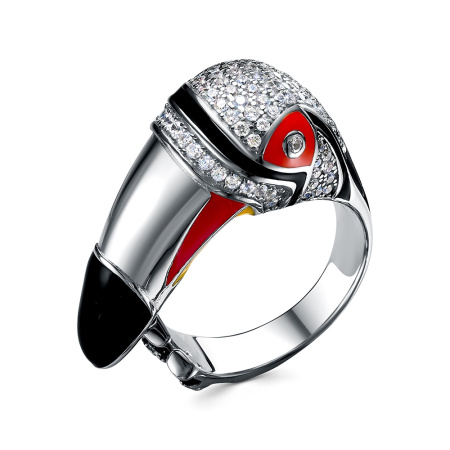 Кольцо из серебра с кубическим цирконием «Тукан»