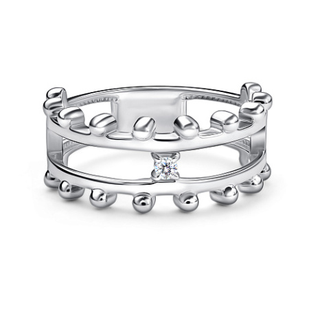 Кольцо из серебра с фианитом