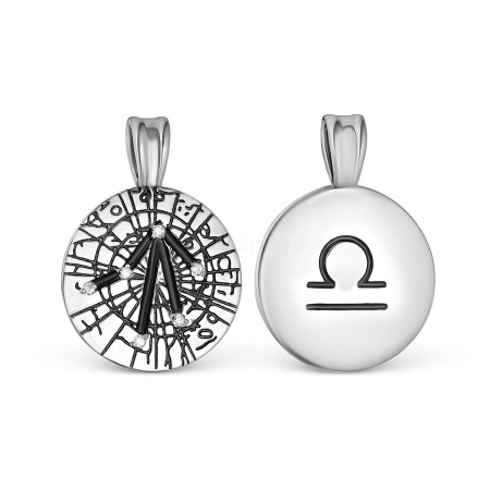 Серебряная подвеска с фианитами «Зодиак Весы»