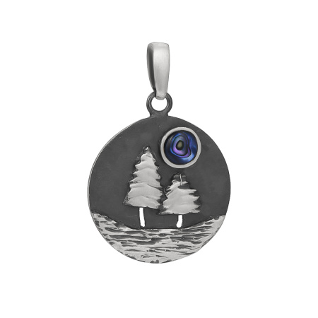 Подвеска из серебра с перламутром «Елочка»