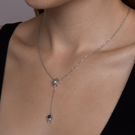 Колье из серебра с фианитами «Паук»