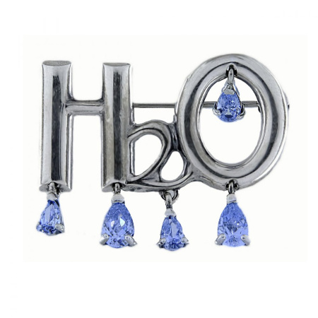 Серебряная брошь «H2O»