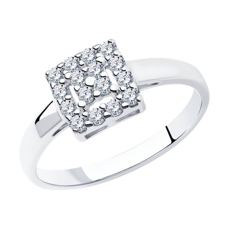 Кольцо из серебра с фианитами