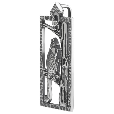 Подвеска из серебра «Кот и птица»