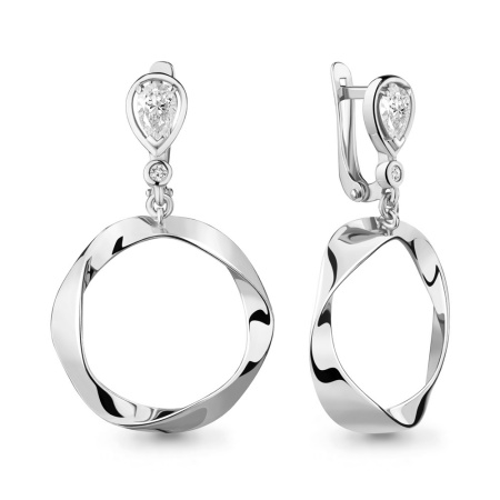 Серьги серебряные с фианитами