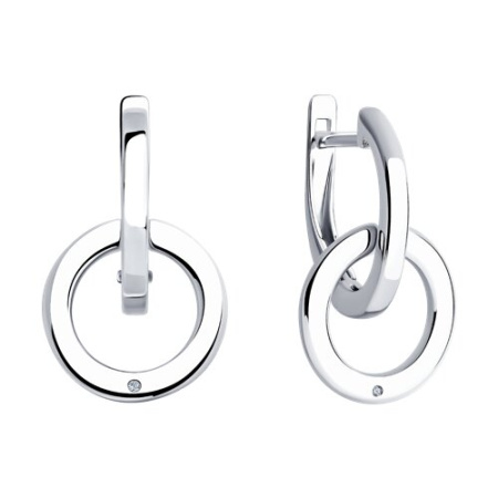 Серьги из серебра с бриллиантом