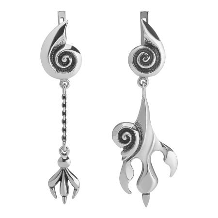 Серьги из серебра «Мистификация» когти