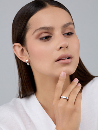 Серьги из серебра с бриллиантами