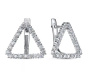 Серебряные серьги с фианитами «Треугольник»