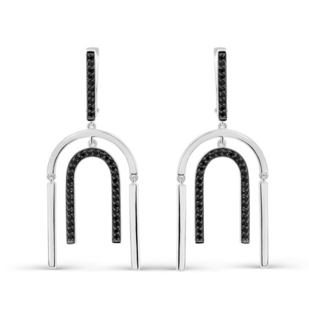 Серьги из серебра с фианитами