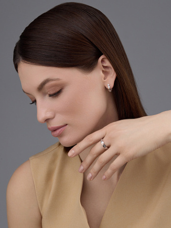 Серебряные серьги с бриллиантами