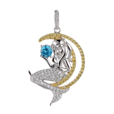 Подвеска из серебра с кубическим цирконием «Русалка»