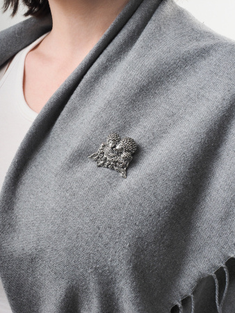 Брошь из серебра «Ежики»