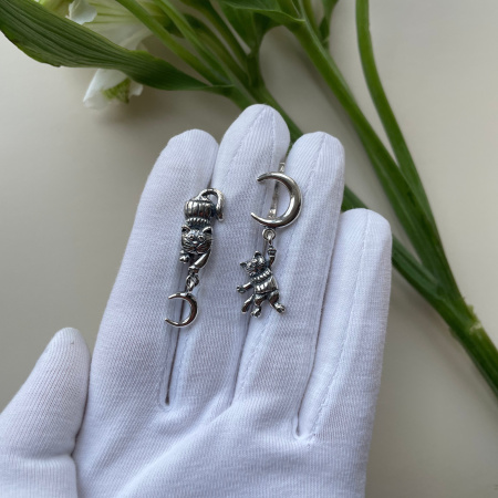 Серьги из серебра «Лунатик»