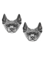 Серебряные серьги «Коты»
