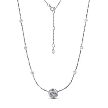 Серебряное колье с фианитом