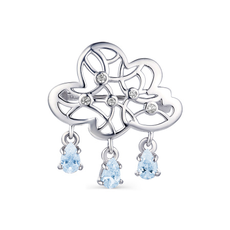 Брошь из серебра с фианитами «Тучка»