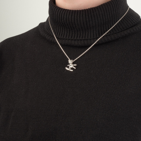 Подвеска из серебра «Лыжник»