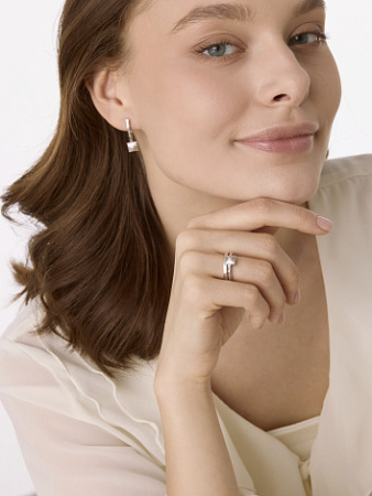 Серьги из серебра с бриллиантами