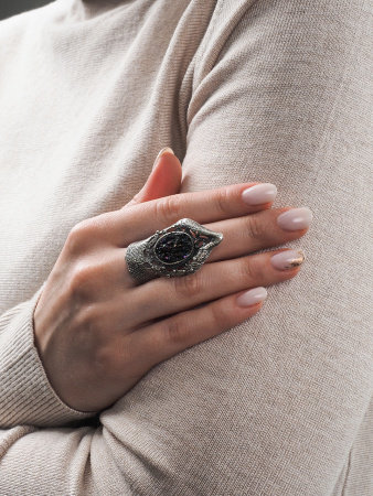 Кольцо серебряное «Королева леса»