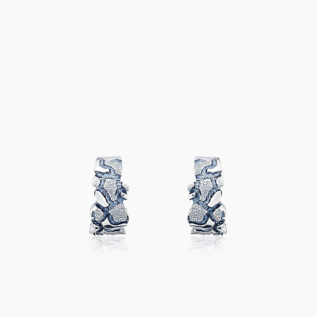 Серебряные серьги «Тектоника»