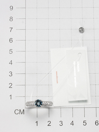 Кольцо из серебра с Лондон топазом и фианитом