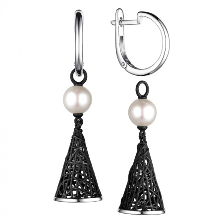 Серьги из серебра с жемчугом