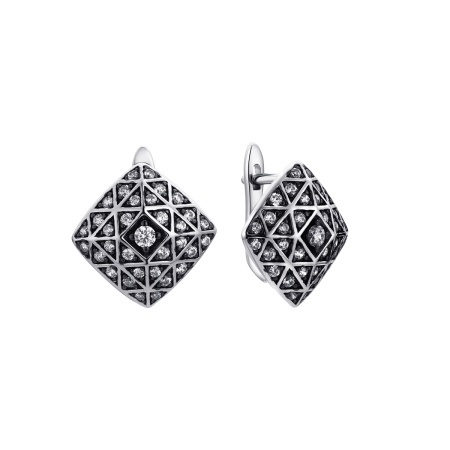 Серьги из серебра с фианитами