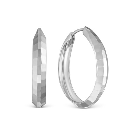 Серьги-конго из серебра с алмазной огранкой