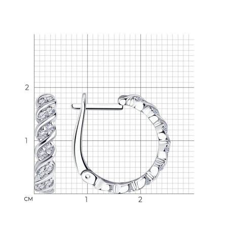 Серьги Sokolov из серебра с фианитами «Плетение»